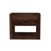 Rubikk Solid Sheesham Wood Bedside Table (Walnut Finish)
